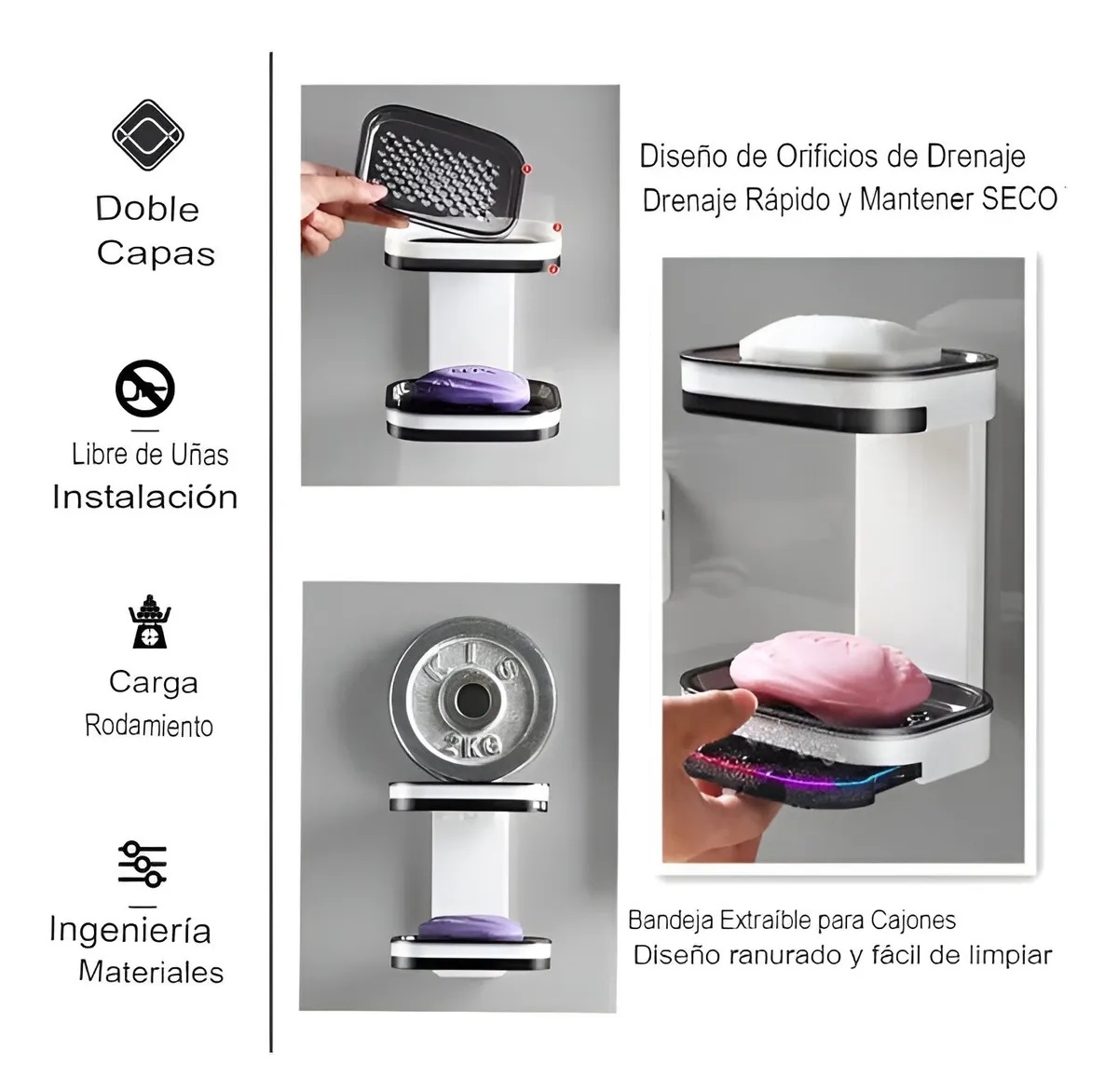 Jabonera De Pared 2 Piezas